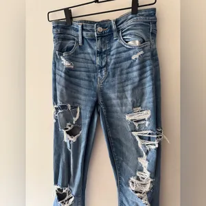 American Eagle Next Level‎ Stress Distressed Super Hi Rise Jeggings thumbnail 2