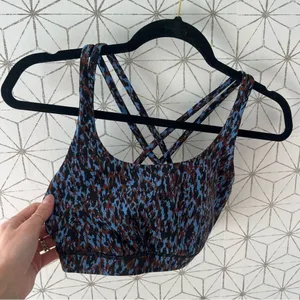 Lululemon Energy Bra *Medium Support, B–D Cups Leopard Camo Blue Nile Multi thumbnail 7
