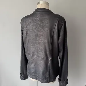 Grace & Lace Black Faux Leather Jacket Women’s Large Zip Moto Style thumbnail 4