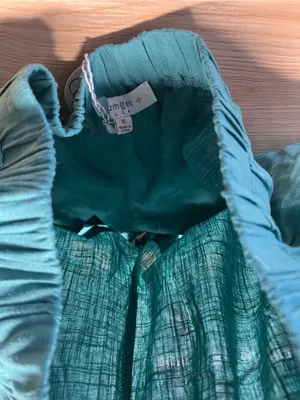 Umgee USA Teal Linen Blend Scallop Hem Shorts Size XL NWT thumbnail 8