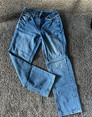 American Eagle Low-Rise Baggy Straight Jeans thumbnail 1