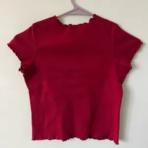 Brandy Melville Wynn Ruffle Short Sleeve Red Top thumbnail 2