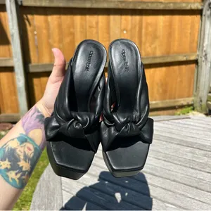 Open Edit Kaia Knot‎ Platform Sandals in black size 6.5 fall baddie alt summer thumbnail 8