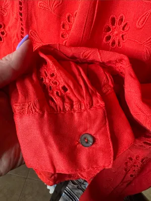 Nicole Miller Artelier Long Sleeve High Neck Eyelet Blouse Size Large thumbnail 7