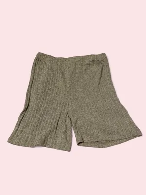 Source Unknown Ribbed Short-Sleeve Pajama Set in Tan thumbnail 4