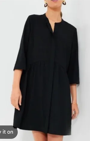 Tuckernuck Black Collared Shirt Dress Small thumbnail 1