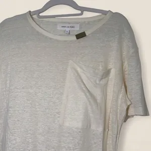 Derek Lam cream linen Gold Hardware elevated basic T shirt M Minimalist thumbnail 4