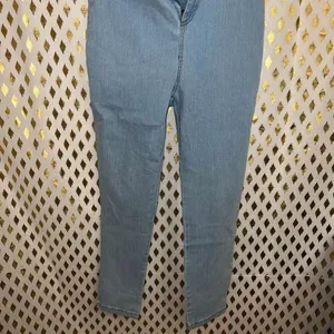 Blashe Denim jumpsuit romper broken zipper tube top skinny jeans size L thumbnail 4
