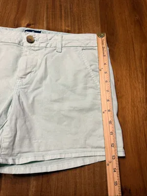 American Eagle Stretch Midi Women's Size 10 Mint Green Chino Shorts thumbnail 7