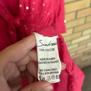 Sundress Juliana Sequin Dress Saint Barth Blush Pink Flowy High Low Size M/L thumbnail 5