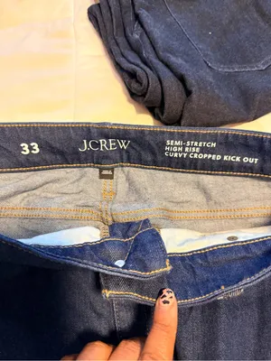 J. Crew Curvy Charley Kickout Cropped Jeans in Rinse Wash, size 33 thumbnail 4