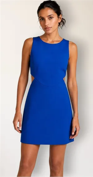 Anthropologie Mare Mare Blue Mini Dress Cutout Shift‎ Homecoming Cocktail thumbnail 1