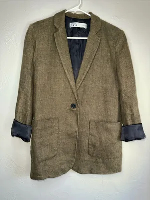 Zara Brown‎ Textured Blazer Women’s Small thumbnail 1
