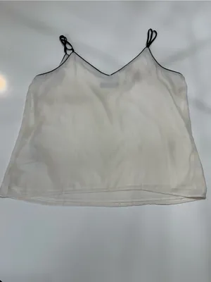 Banana Republic White Satin V-Neck Spaghetti Strap Camisole Size Large thumbnail 7