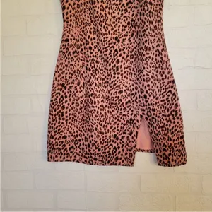 NWT Superdown Revolve‎ Kensley High Slit Pink Leopard Slip Dress Small thumbnail 8