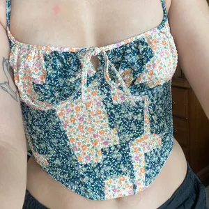 Urban Outfitters Corset Top Out From Under floral thumbnail 1
