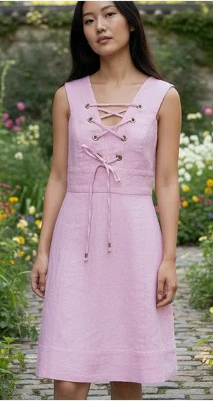 J.Crew Dress Corset Pink Wedding Whimsey Fairy SZ 6 Sleeveless Twill Cotton thumbnail 1
