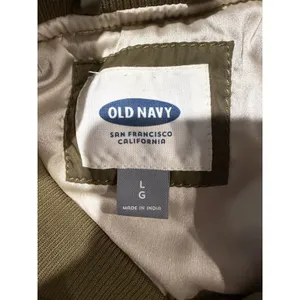 Old Navy Olive Green Zip Up Bomber Jacket Size Large thumbnail 5