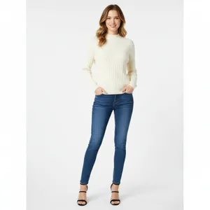 Charter Club 100% Wool Ribbed Ivory Long Sleeve Mock Turtleneck Sweater MP M thumbnail 7