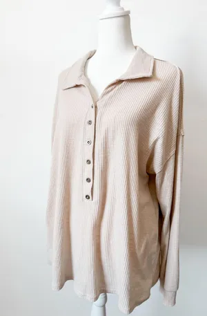 Fashion Brand Long Sleeve Quarter Button Up thumbnail 1