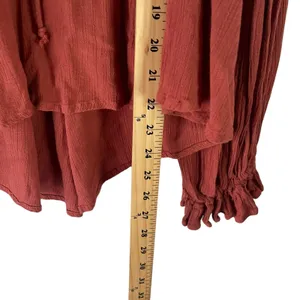 Free People Women's Size Small Burnt Orange Oversized‎ Boho Tunic Flowy Top thumbnail 9