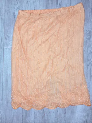 Vintage silk beaded candle light pink beaded skirt and short sleeve shirt outfit thumbnail 6