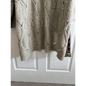 POL Cardigan Sweater Womens M Oatmeal Boho Cottagecore Open Cozy Coastal thumbnail 12