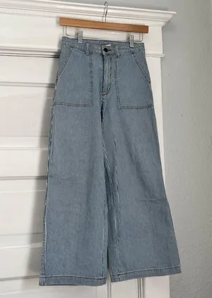 Universal Threads Blue and white striped sailor wide leg pants thumbnail 1