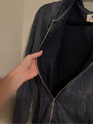 Sundry by Anthropologie Navy Blue Full Zip Hoodie size 1 (small) thumbnail 4