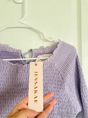 Jessakae NEW Smocked Bodice Lavender Midi Dress thumbnail 5