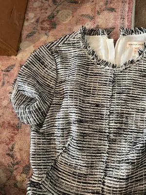 REBECCA TAYLOR Tweed Boucle Fringe‎ tailored dress sz 2 thumbnail 14