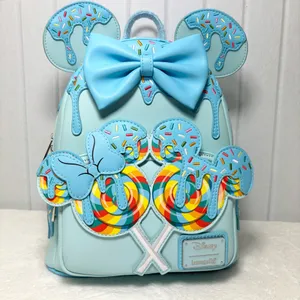 Loungefly Disney Minnie Mouse Lollipop Blue Sprinkle Ears ‎ Backpack - New thumbnail 3