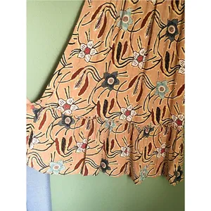 Christian Siriano New York Midi Tiered Smocked Skirt Size XS Boho Festival Tan thumbnail 7
