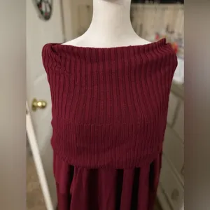 Red‎ off shoulder pullover sweater Red Size 2X thumbnail 2