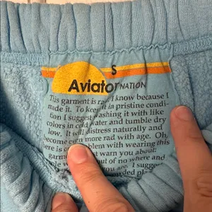 Aviator Nation Light Blue Womens Sweat Pants Size Small Lightning Bolt thumbnail 4