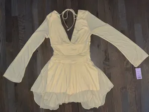 NWT Wild Fable Yellow Romper Dress Medium Fairycore Coquette Cottagecore thumbnail 1