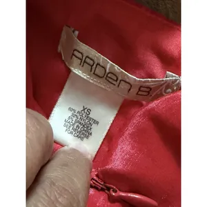 Arden B Dress One Shoulder Womens XS Extra Small Red Orange Rosette Stretch thumbnail 8