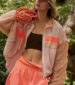 Free People FP Movement Summer Breeze Sweat Windbreaker Hoodie Jacket Women’s XS thumbnail 1