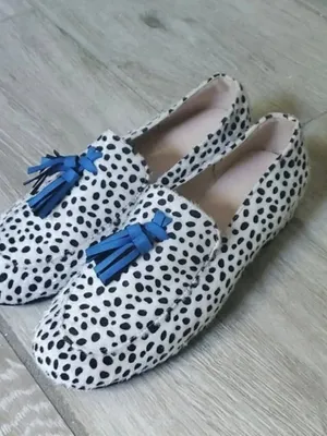 NWOT Dalmatian Print Tassel Loafers Size 40 thumbnail 2