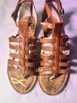 Sam Edelman Tan Leather Strappy Sandals thumbnail 3
