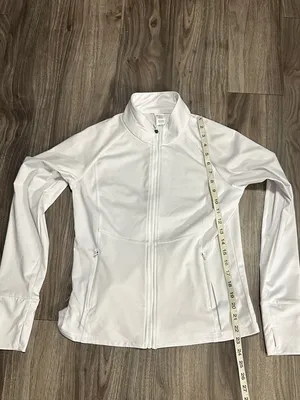 Asics White Zip-Up Athletic Jacket thumbnail 9