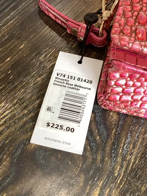 Brahmin Minuette French Rose Pink Croc-Embossed Leather Crossbody thumbnail 2