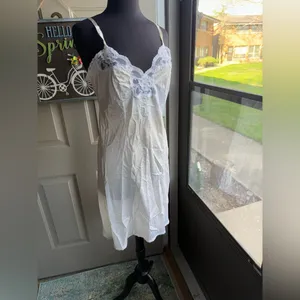 Vintage white lace slip dress, size large thumbnail 5