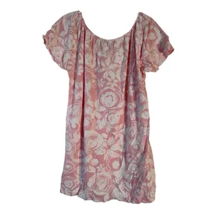 Fresh Produce Womens Breezy Flower Anyday Top Blush Pink Floral Short Sleeve MD‎ thumbnail 2