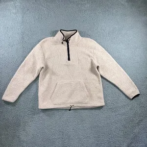 Victoria's Secret‎ Pink Sherpa Pullover Women Medium 1/4 Zip Fleece Mock Meck thumbnail 2