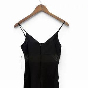 Lulus Black Spaghetti Strap V-Neck Mini Dress with Cut-Out Mesh size XS NWT thumbnail 7