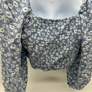 Wild Fable White Puff Sleeve Crop Blouse thumbnail 8