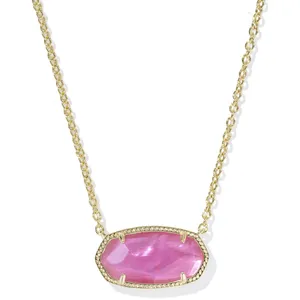 Kendra Scott Elisa Gold Statement Short Pendant Necklace Azalea Illusion thumbnail 2