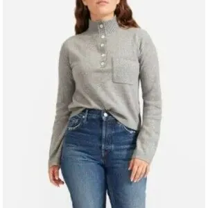 Everlane The ReCashmere Button Mockneck Sweater thumbnail 2