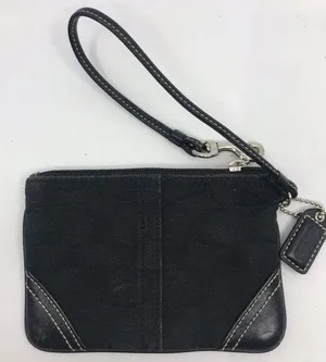 COACH Black Jacquard Design Wristlet thumbnail 1
